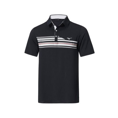 Camisa Polo Mizuno QD Elite Stripe Hombre - Negros - Chile M807TBRIMH